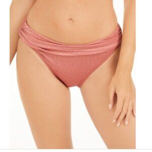 Kenneth Cole ROSE SHIMMER Day Glow Ruched Hipster Bikini Swim Bottom US X-Large